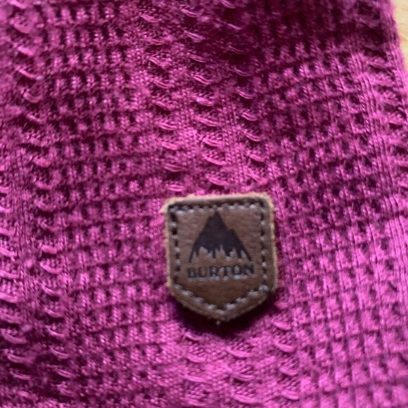 Burton Waffle Knit Hoodie Tunic Top – XS, Fuchsia Pink, Button Front - Picture 4 of 10